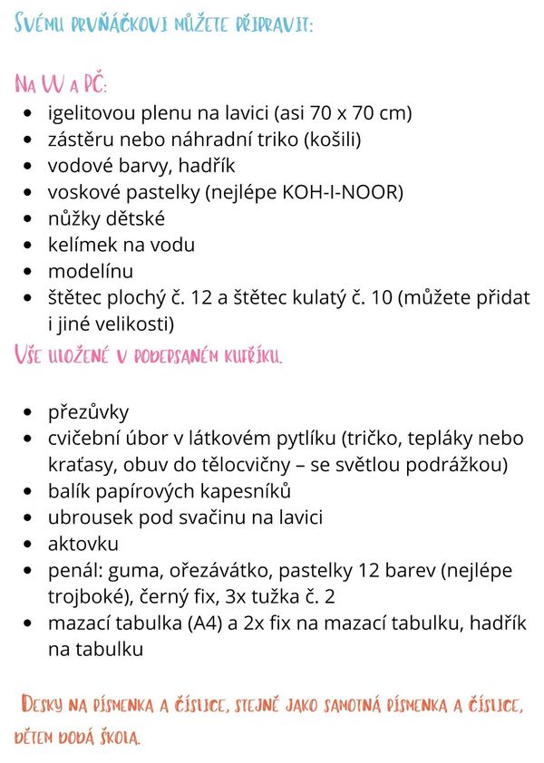 Co připravit svému prvňáčkovi do školy?
